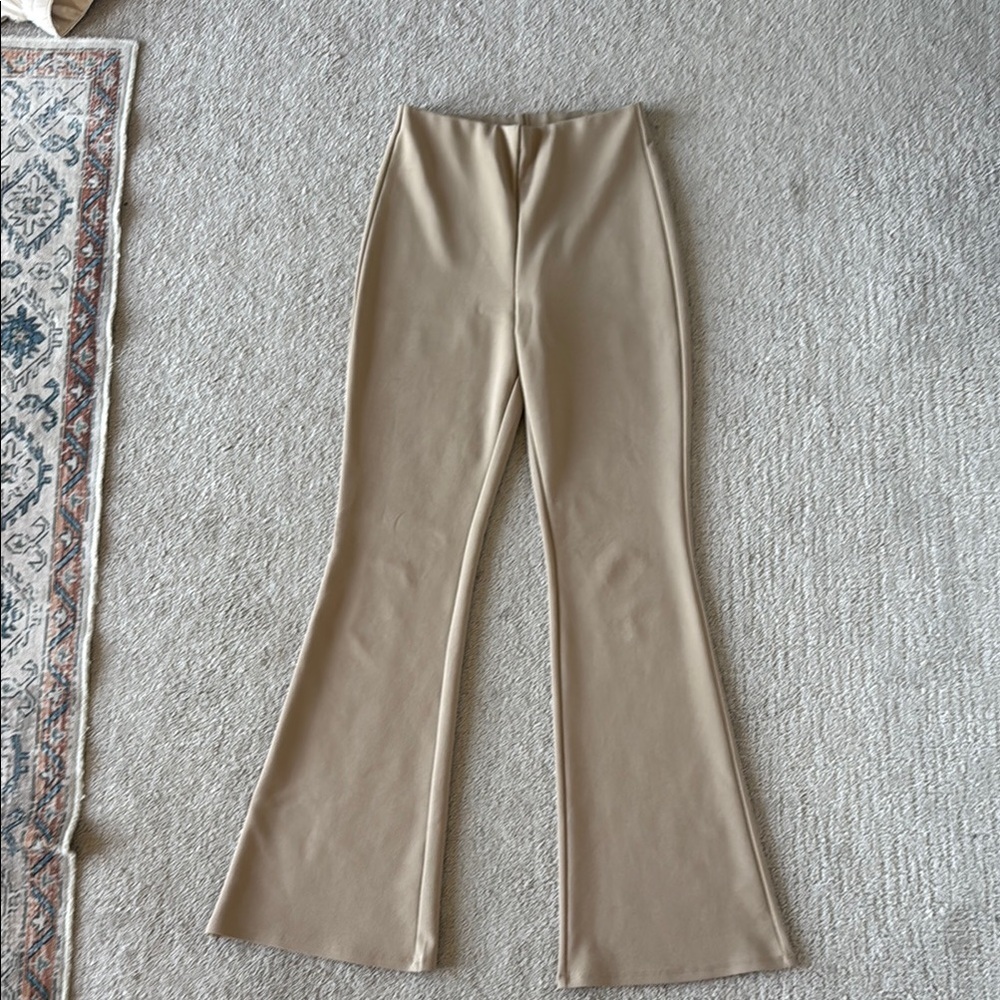 Elegant Tan Women's Flared Pants